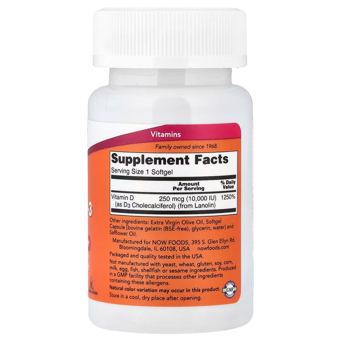 NOW Foods Vitamin D-3 | High Potency