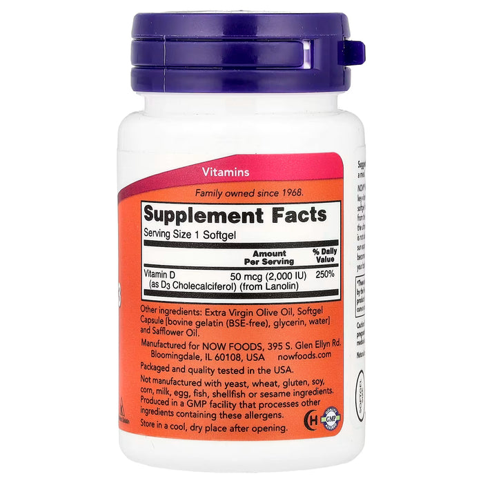 NOW Foods Vitamin D-3 | High Potency