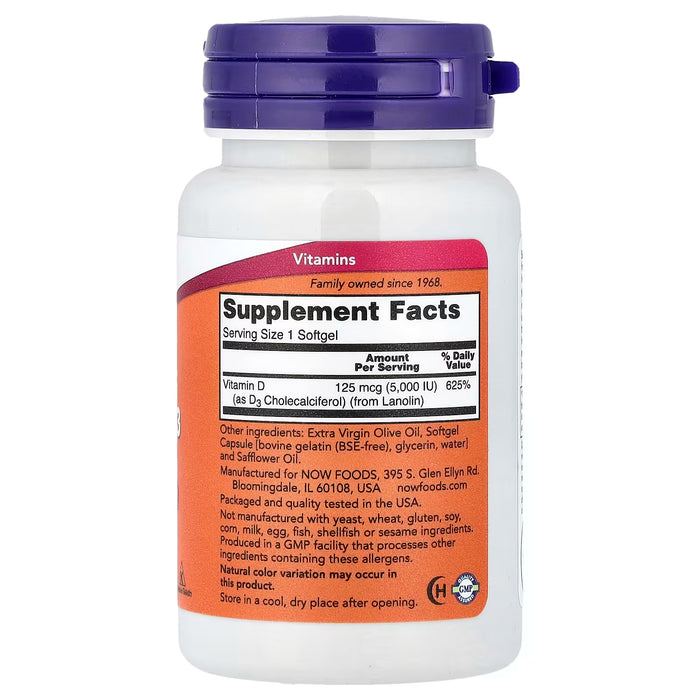 NOW Foods Vitamin D-3 | High Potency