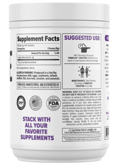 Finaflex Creatine Powder 100 Servings Supplement Facts | TigerFitness.com