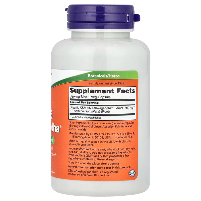 NOW Foods KSM-66 Ashwagandha 600mg