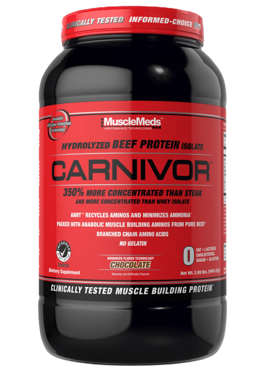 MuscleMeds Carnivor Chocolate 2lb – 100% Beef Protein Isolate for Muscle Growth & Recovery | Tigerfitness.com