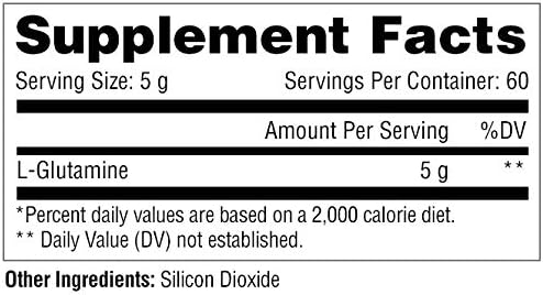 Supplement Facts – Metabolic Nutrition L-Glutamine Ingredients – TigerFitness