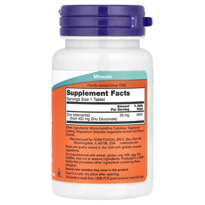 NOW Foods Zinc 50mg | Immune Support
