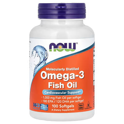 NOW Foods Omega-3 Fish Oil | 1,000mg, 180 EPA - 120 DHA