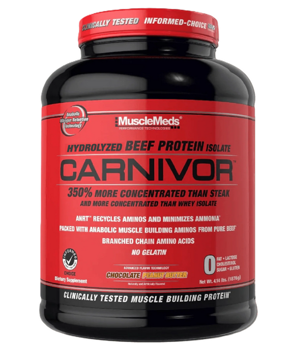 MuscleMeds Carnivor Chocolate Peanut Butter | 56 Servings  High Protein Beef Isolate for Strength & Performance | Tigerfitness.com