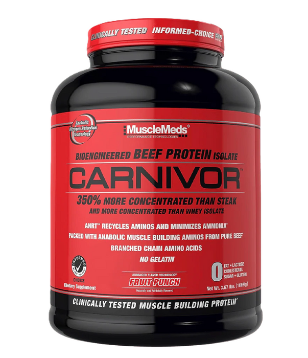 MuscleMeds Carnivor Fruit Punch 4lb | Hydrolyzed Beef Protein Isolate for Muscle Recovery | Tigerfitness.com