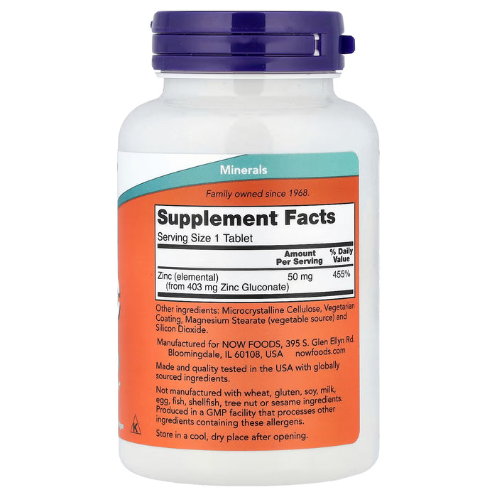 NOW Foods Zinc 50mg | Immune Support