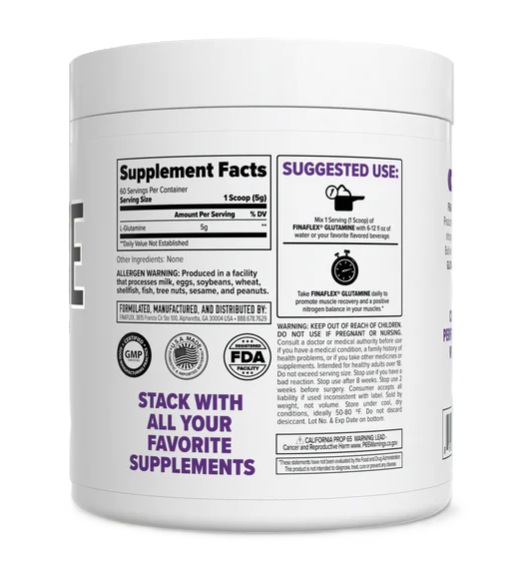Finaflex Glutamine Amino Acid Supplement Facts 60 Servings  | TigerFitness.com