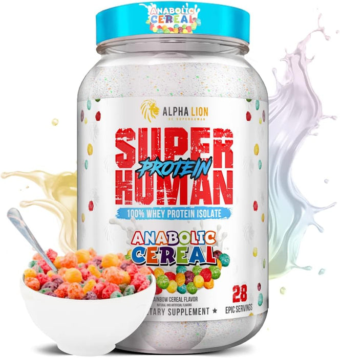 Alpha Lion Superhuman Protein Whey Isolate – Aanabolic Cereal Front Label