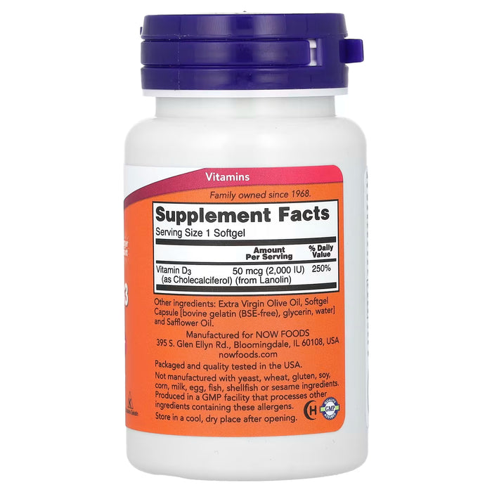 NOW Foods Vitamin D-3 | High Potency