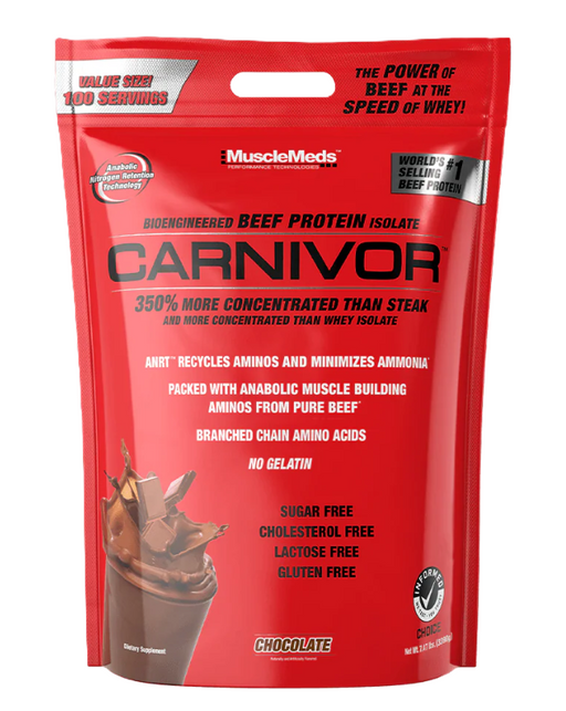 MuscleMeds Carnivor Chocolate 8lb | Hydrolyzed Beef Protein Isolate for Post-Workout Muscle Recovery | Tigerfitness.com