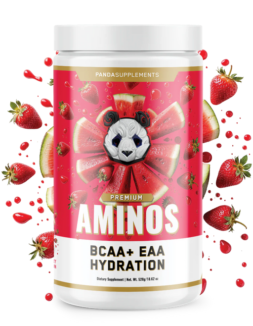 Panda Supps AMINOS Strawberry Watermelon – Premium BCAA + EAA + Hydration Formula for Muscle Recovery