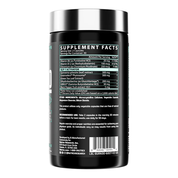 Nutrex Burn30 GLP1+ | Advanced Fat Loss Support Inspired by GLP-1 Science