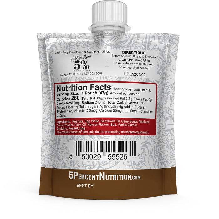 5% Nutrition Snack Time Protein Pouch 10 Pack Nutrition Facts Chocolate Peanut Butter 