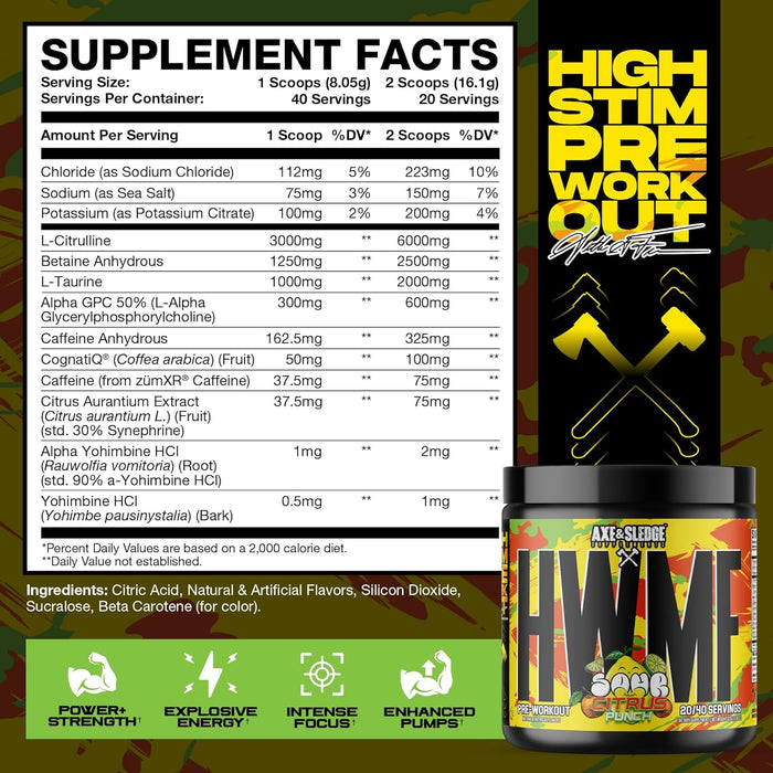 Axe & Sledge HWMF | High-Stim Pre-Workout for Energy & Focus