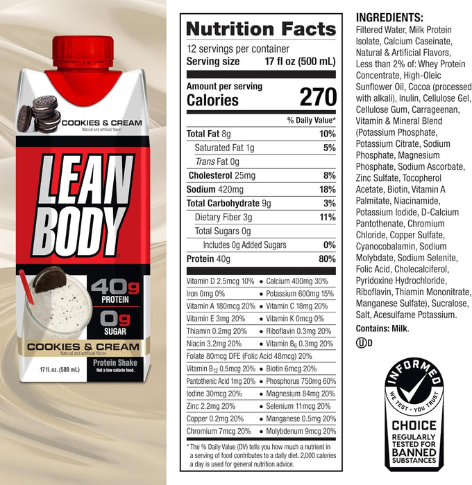 Labrada Lean Body RTD Protein Shake | High Protein Nutrition