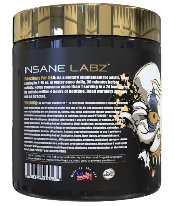 Insane Labz Psychotic Gold | High-Stim Pre-Workout Energy & Focus