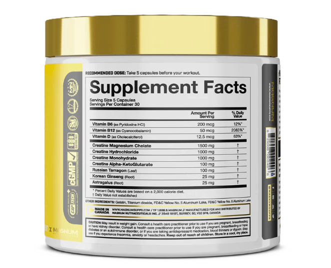 Magnum Big C Creatine Matrix Supplement Facts & Nutrition Label | Performance & Recovery Support | TigerFitness.com