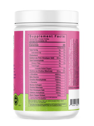 BullFit Cowabunga Kiwi Strawberry Supplement Facts Label BCAA  | TigerFitness