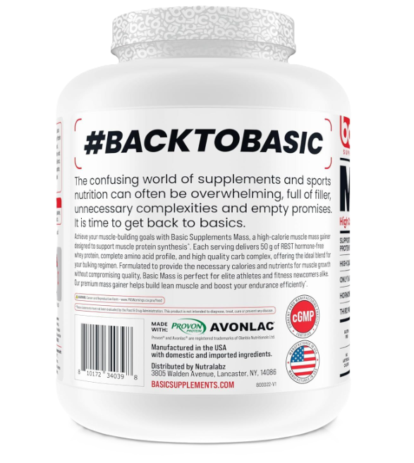 Basic Supplements Basic Mass | Premium Mass Gainer for Size, Strength & Recovery