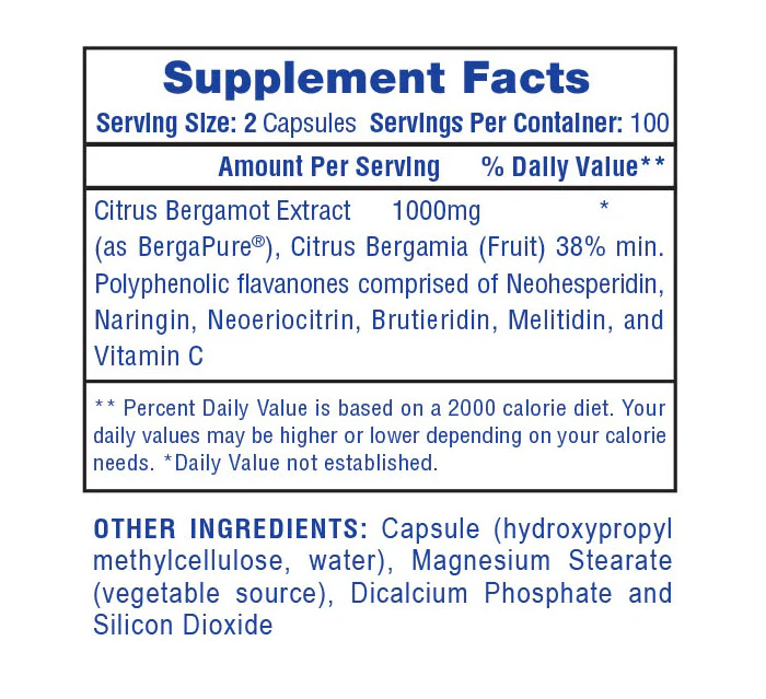 Hi-Tech Pharma Citrus Bergamot Extract | Heart, Cholesterol & Metabolic Support