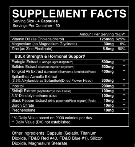 BlackMarket Labs BULK PILLS | Testosterone & Muscle Growth Support