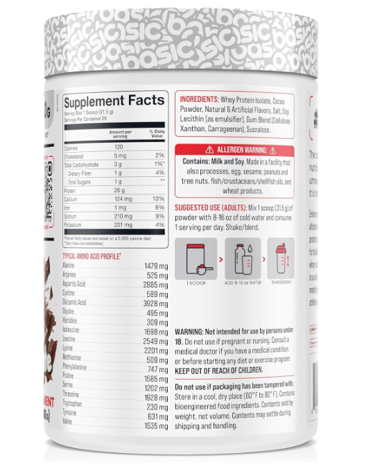 Basic Supplements Basic Isolate | Pure Whey Protein Isolate