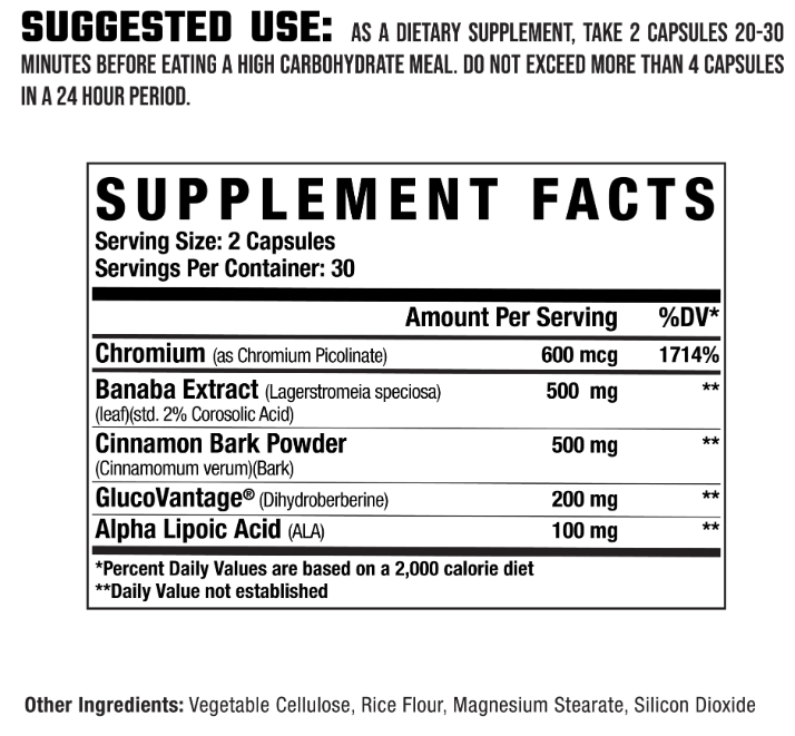 Axe & Sledge GDA+ Supplement Facts and Ingredients Label | Nutrient Partitioning Formula | TigerFitness