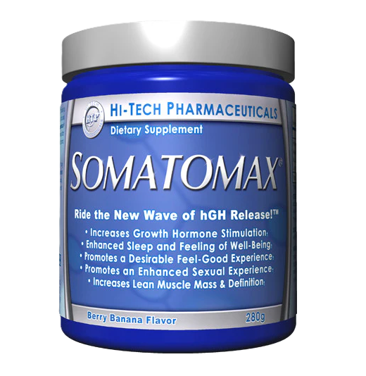 Hi-Tech Pharmaceuticals Somatomax Berry Banana Flavor sleep, recovery, and growth hormone support supplement bottle – TigerFitness.com