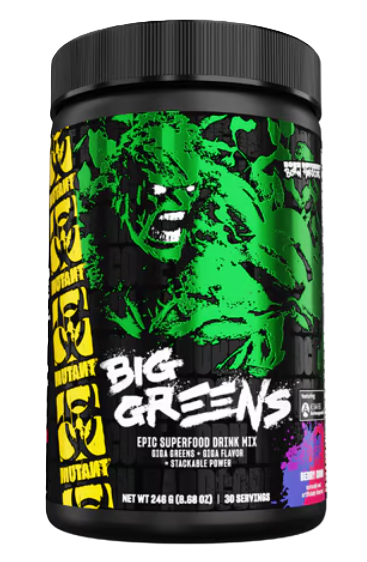 MUTANT BIG GREENS Superfood Powder Berry Good – Immunity & Digestion Support – TigerFitness