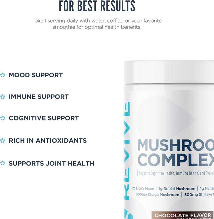 Healthy lifestyle image representing cognitive, immune, and brain health support with mushrooms 30 Servings