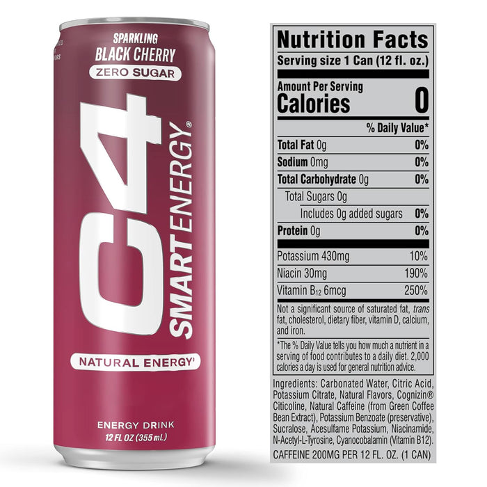 Cellucor C4 Smart Energy RTD | Nootropic Energy Drink for Focus & Performance