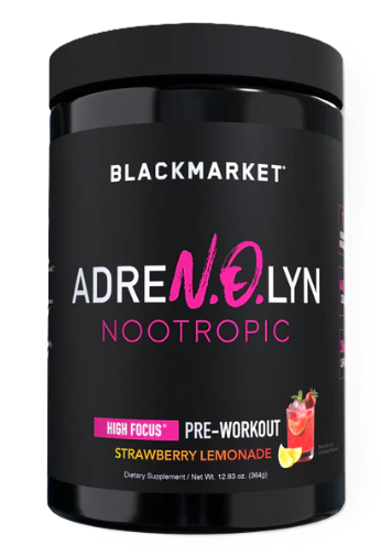 BlackMarket AdreNOlyn Nootropics Pre-Workout Supplement with Nootropic Blend Strawberry Lemonade
