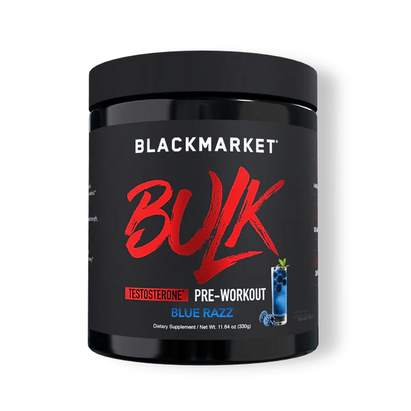 BlackMarket Labs BULK Pre-Workout Supplement – Blue Razz Flavor