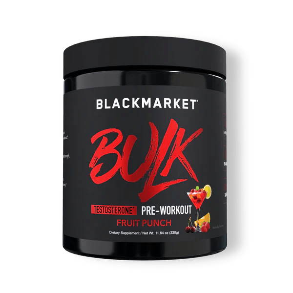 BlackMarket Labs BULK Pre-Workout Powder – Fruit Punch Flavor
