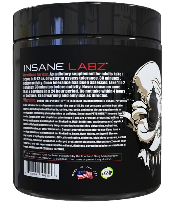 Insane Labz Psychotic Black | Hardcore High-Stim Pre-Workout Energy