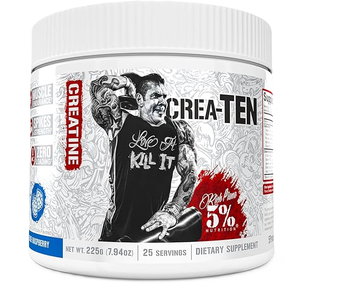 5% Nutrition CreaTEN 10-Blend Creatine Strength & Power Front Blue Raspberry