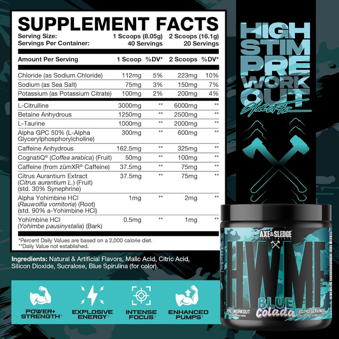 Axe & Sledge HWMF | High-Stim Pre-Workout for Energy & Focus