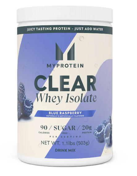 Myprotein Clear Whey Isolate Blue Raspberry – Juicy Whey Isolate Protein Drink for Lean Recovery