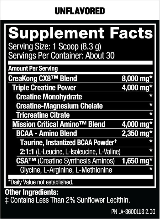 Supplement Facts – MUTANT Creakong CX8 Ingredients – TigerFitness