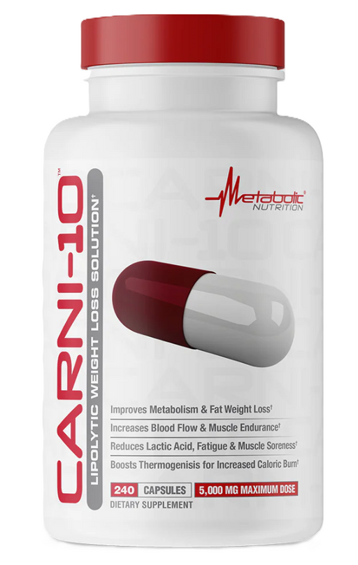 Metabolic Nutrition Carni-10 240 Capsules – Advanced L-Carnitine Fat Metabolism Support – TigerFitness