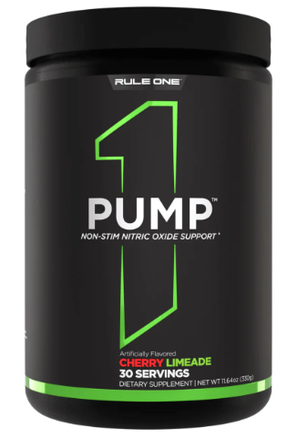 Rule One Pump non-stim nitric oxide supplement, Cherry Limeade flavor, front 30 Servings