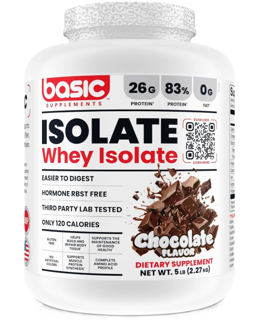 Basic Supplements Basic Isolate Chocolate Whey Protein 5lb – TigerFitness.com