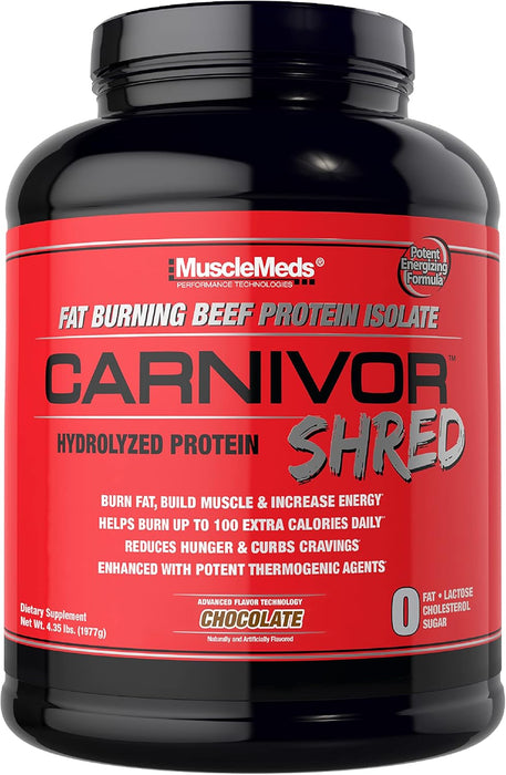 MuscleMeds Carnivor Shred | Beef Protein Isolate Fat Burning Thermogenic Formula, Chocolate 4lb | Tigerfitness.com