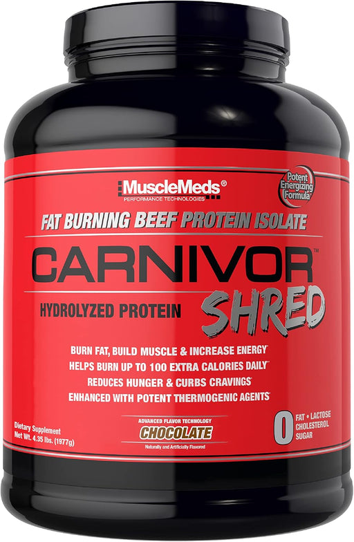 MuscleMeds Carnivor Shred | Beef Protein Isolate Fat Burning Thermogenic Formula, Chocolate 4lb | Tigerfitness.com