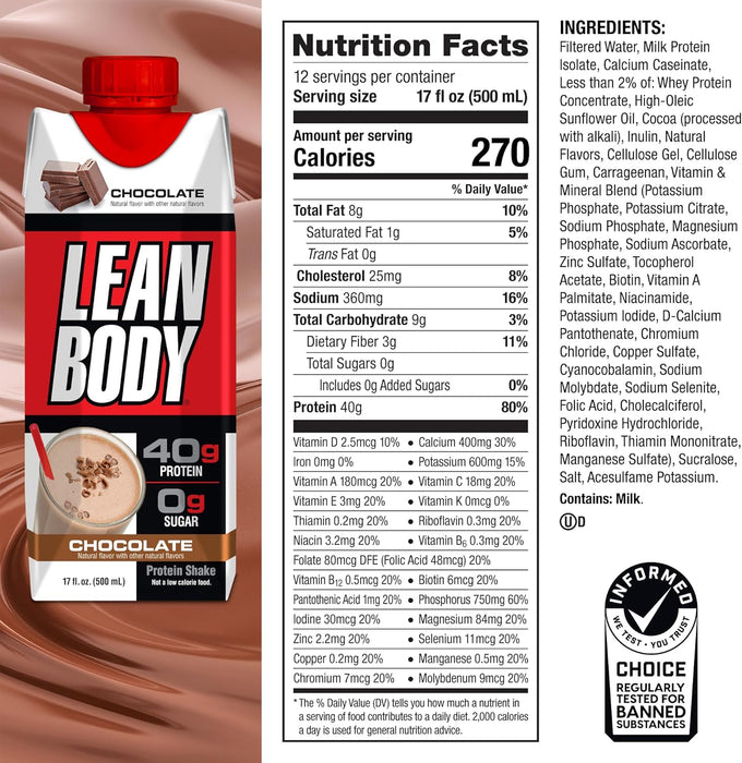 Labrada Lean Body RTD Protein Shake | High Protein Nutrition