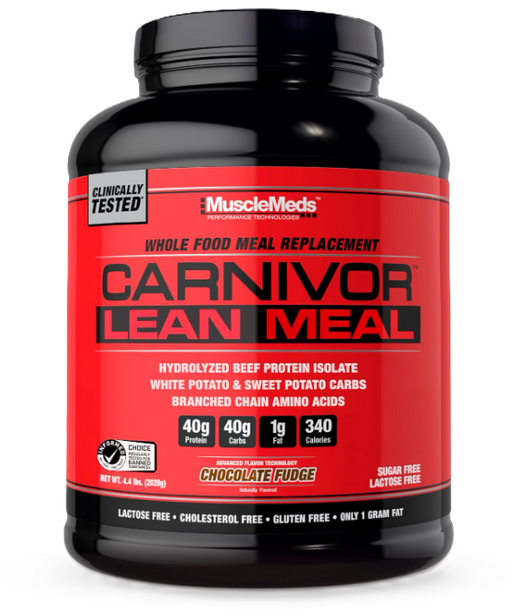 MuscleMeds Carnivor Lean Meal | High Protein Beef Meal Replacement Shake, Chocolate Fudge 4lb | Tigerfitness.com