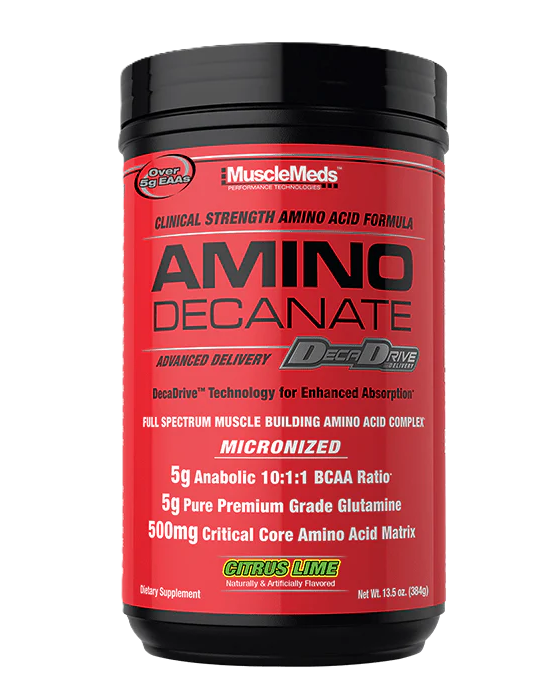 MuscleMeds Amino Decanate – 10:1:1 BCAA Muscle Recovery & Performance Formula 30 Servings Citrus Lime | Tigerfitess.com