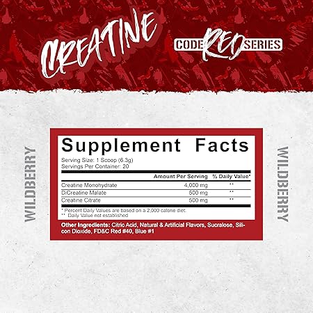 5% Nutrition Code Red Creatine Strength and Power Formula Supplement Facts